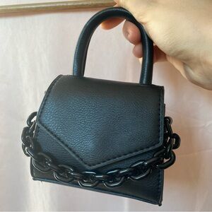 Madden Girl Black Mini Top Handle Crossbody Envelope Bag - Tiny Fashion Purse